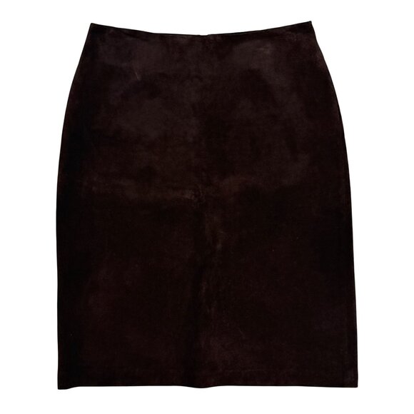 Archival 2003 GAP Blue Label Genuine Suede Column Skirt | Dark Academia Boho VTG - Picture 12 of 16